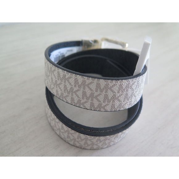 Michael Kors 553793C Women Sz M Reversible White/Black Signature Logo MK Belt - Picture 8 of 9
